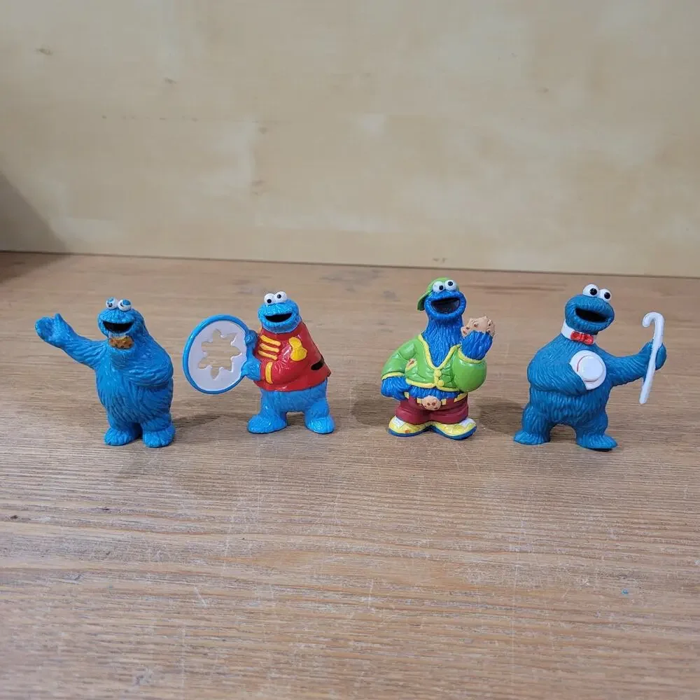 Sesame Street Cookie Monster PVC Vtg Figures Lot Of 4 Mattel Muppets Topper Toy